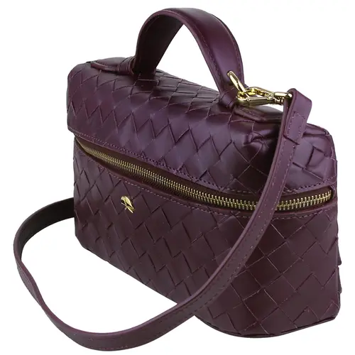 BOLSA PEQUENA TRESSÊ VANITY LUIZA BARCELOS VINHO
