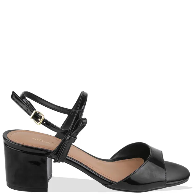SANDÁLIA SALTO MÉDIO AREZZO PRETO