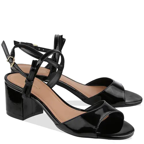 SANDÁLIA SALTO MÉDIO AREZZO PRETO