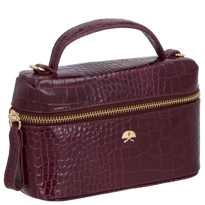 BOLSA PEQUENA VANITY CROCO LUIZA BARCELOS VINHO