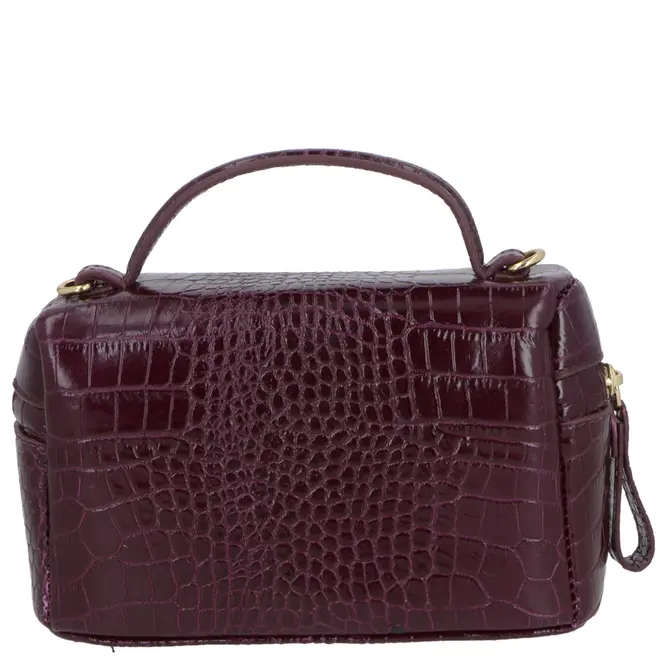 BOLSA PEQUENA VANITY CROCO LUIZA BARCELOS VINHO