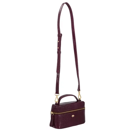 BOLSA PEQUENA VANITY CROCO LUIZA BARCELOS VINHO