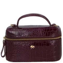 BOLSA PEQUENA VANITY CROCO LUIZA BARCELOS VINHO