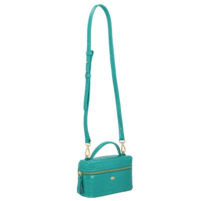 BOLSA PEQUENA VANITY CROCO LUIZA BARCELOS VERDE
