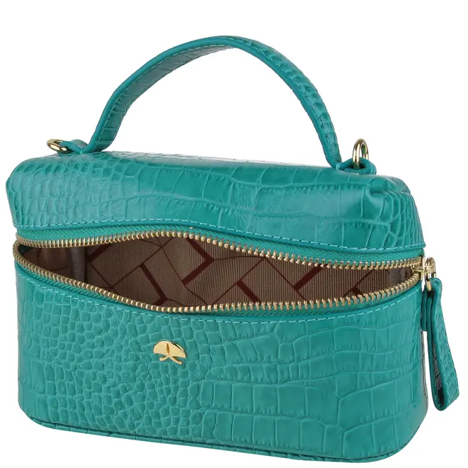 BOLSA PEQUENA VANITY CROCO LUIZA BARCELOS VERDE