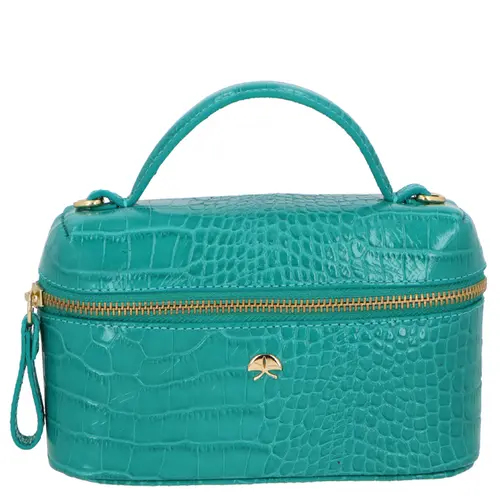 BOLSA PEQUENA VANITY CROCO LUIZA BARCELOS VERDE