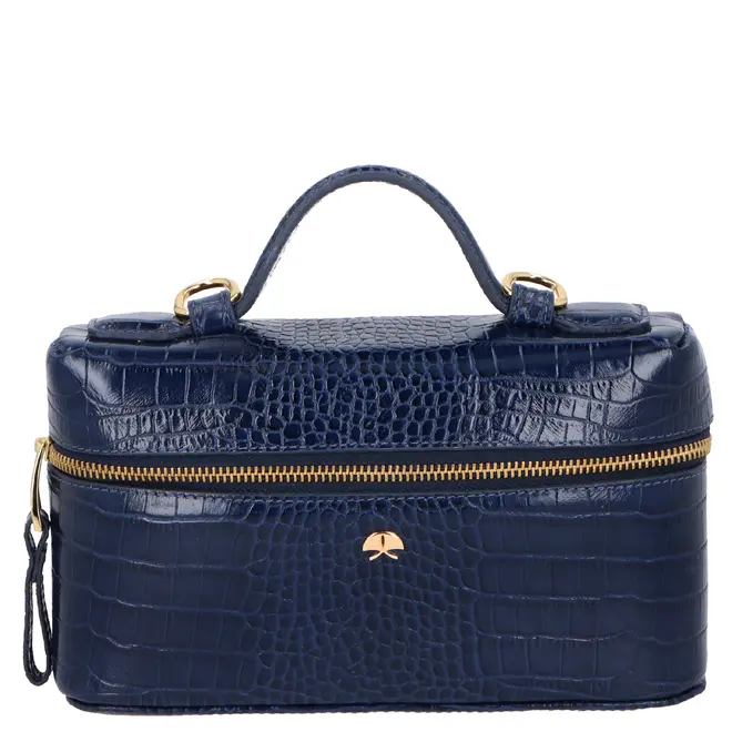 BOLSA PEQUENA VANITY CROCO LUIZA BARCELOS AZUL