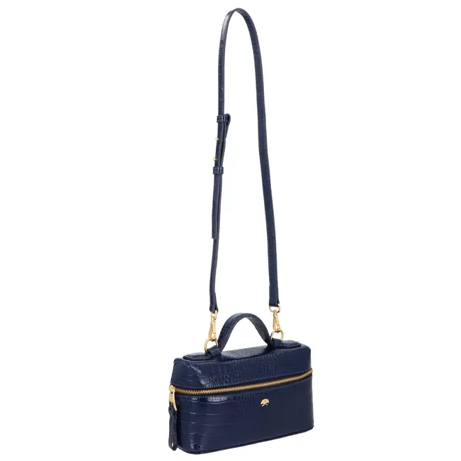 BOLSA PEQUENA VANITY CROCO LUIZA BARCELOS AZUL