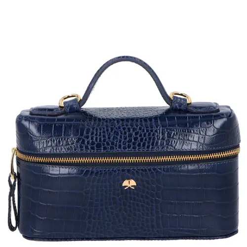 BOLSA PEQUENA VANITY CROCO LUIZA BARCELOS AZUL