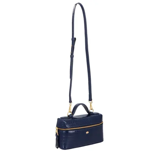 BOLSA PEQUENA VANITY CROCO LUIZA BARCELOS AZUL