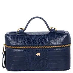 BOLSA PEQUENA VANITY CROCO LUIZA BARCELOS AZUL