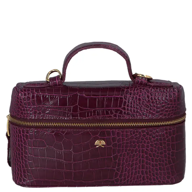 BOLSA PEQUENA VANITY CROCO LUIZA BARCELOS VINHO