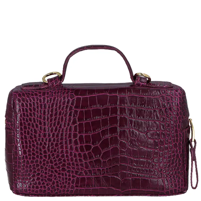 BOLSA PEQUENA VANITY CROCO LUIZA BARCELOS VINHO