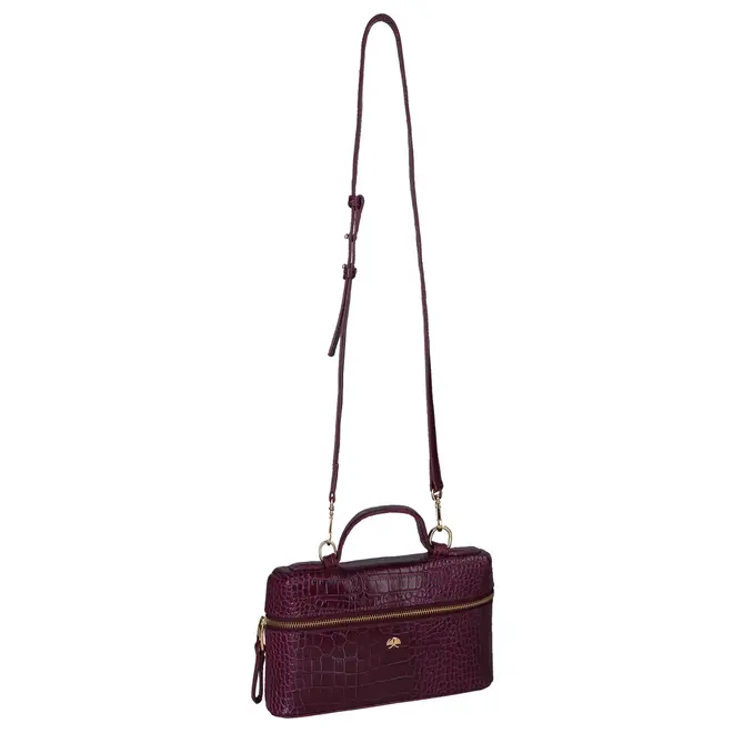 BOLSA PEQUENA VANITY CROCO LUIZA BARCELOS VINHO