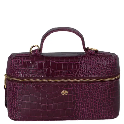 BOLSA PEQUENA VANITY CROCO LUIZA BARCELOS VINHO