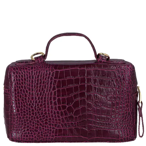BOLSA PEQUENA VANITY CROCO LUIZA BARCELOS VINHO