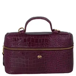 BOLSA PEQUENA VANITY CROCO LUIZA BARCELOS VINHO