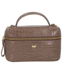 BOLSA PEQUENA VANITY CROCO LUIZA BARCELOS CINZA
