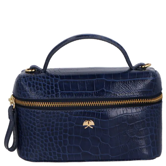 BOLSA PEQUENA VANITY CROCO LUIZA BARCELOS AZUL