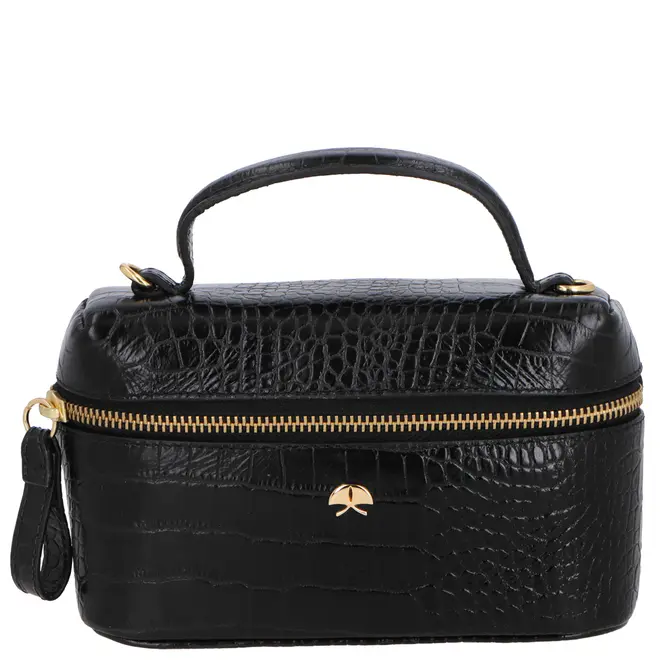 BOLSA PEQUENA VANITY CROCO LUIZA BARCELOS PRETO