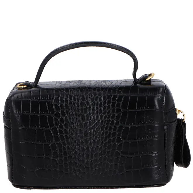 BOLSA PEQUENA VANITY CROCO LUIZA BARCELOS PRETO