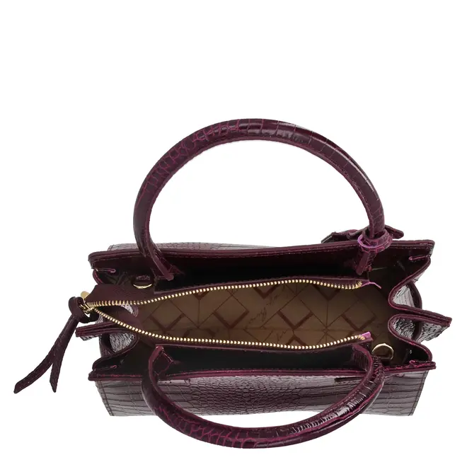 BOLSA MÉDIA CROCO LUIZA BARCELOS VINHO