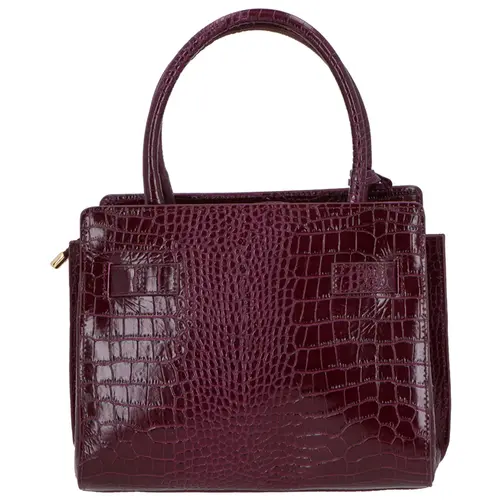BOLSA MÉDIA CROCO LUIZA BARCELOS VINHO