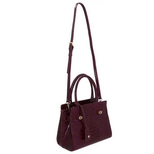 BOLSA MÉDIA CROCO LUIZA BARCELOS VINHO
