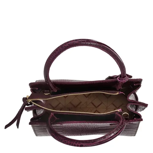 BOLSA MÉDIA CROCO LUIZA BARCELOS VINHO