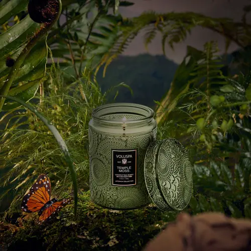 MINI VELA AROMÁTICA VIDRO RELEVO 50H TEMPLE MOSS