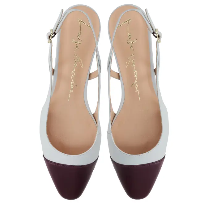 SCARPIN SALTO BAIXO SLINGBACK LUIZA BARCELOS AZUL