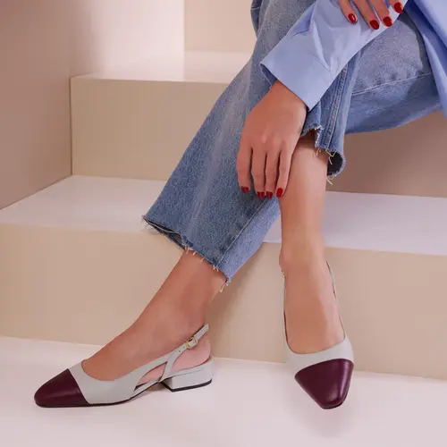 SCARPIN SALTO BAIXO SLINGBACK LUIZA BARCELOS AZUL
