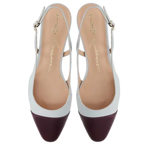 SCARPIN SALTO BAIXO SLINGBACK LUIZA BARCELOS AZUL