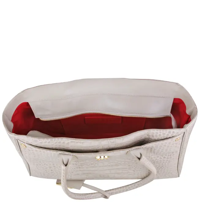 BOLSA GRANDE SHOPPING CROCO SCHUTZ CINZA