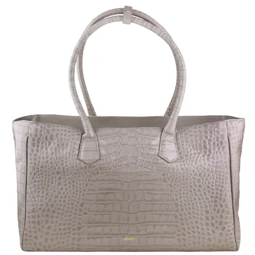 BOLSA GRANDE SHOPPING CROCO SCHUTZ CINZA