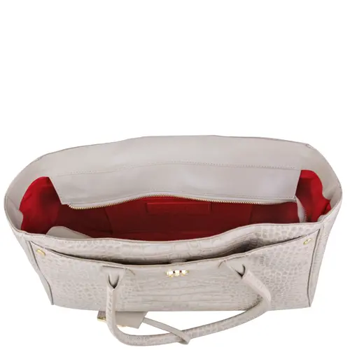 BOLSA GRANDE SHOPPING CROCO SCHUTZ CINZA
