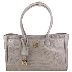 BOLSA GRANDE SHOPPING CROCO SCHUTZ CINZA