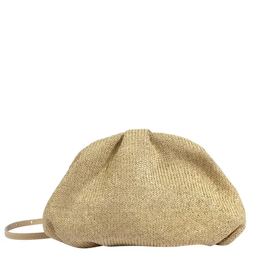 BOLSA PEQUENA POUCH AVRIL RÁFIA SCHUTZ BEGE