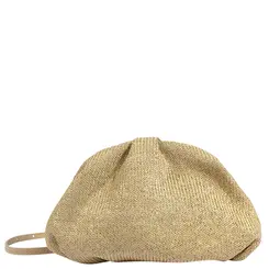 BOLSA PEQUENA POUCH AVRIL RÁFIA SCHUTZ BEGE