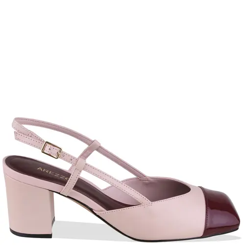 SCARPIN SALTO MÉDIO SLINGBACK MARGOT AREZZO ROSA