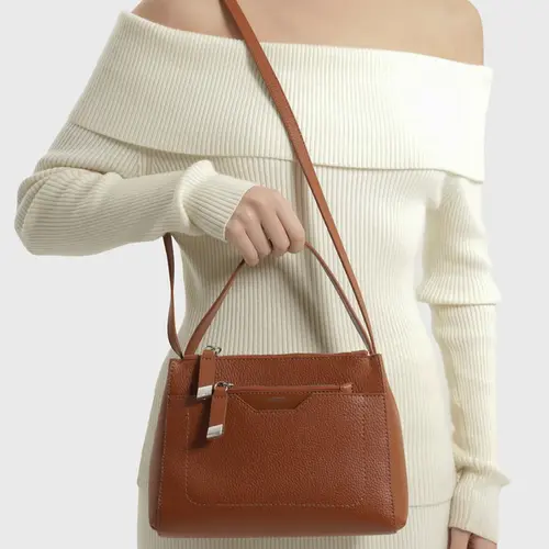 BOLSA TOTE MÉDIA EMILLY AREZZO CARAMELO