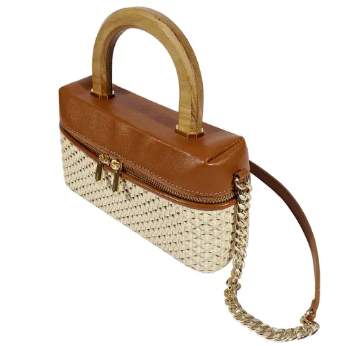 BOLSA MÉDIA SATCHEL VANITY SCHUTZ CARAMELO