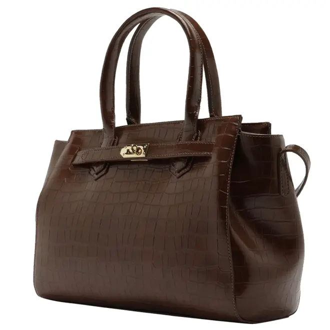 BOLSA MÉDIA TOTE CROCO AREZZO MARROM
