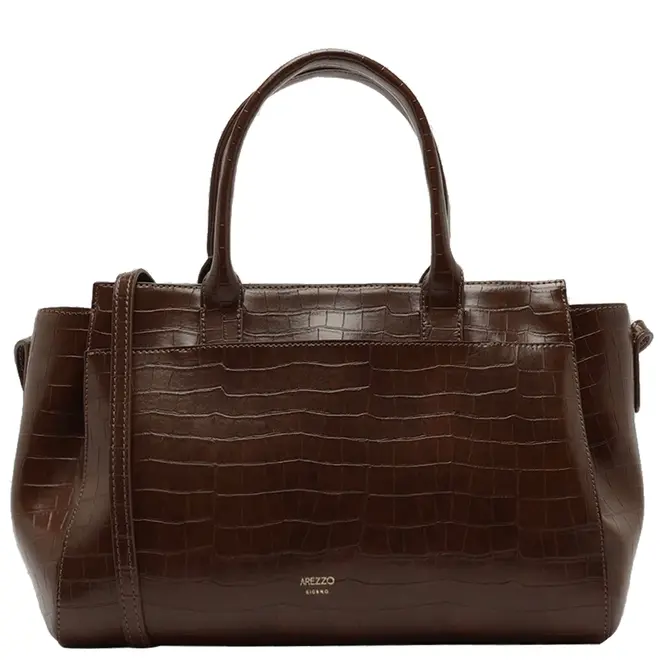 BOLSA MÉDIA TOTE CROCO AREZZO MARROM