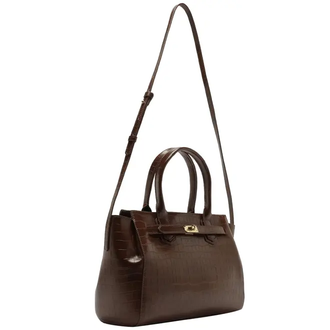 BOLSA MÉDIA TOTE CROCO AREZZO MARROM