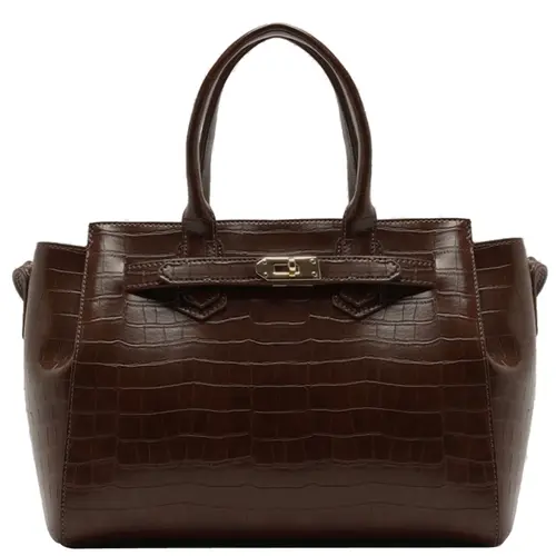 BOLSA MÉDIA TOTE CROCO AREZZO MARROM