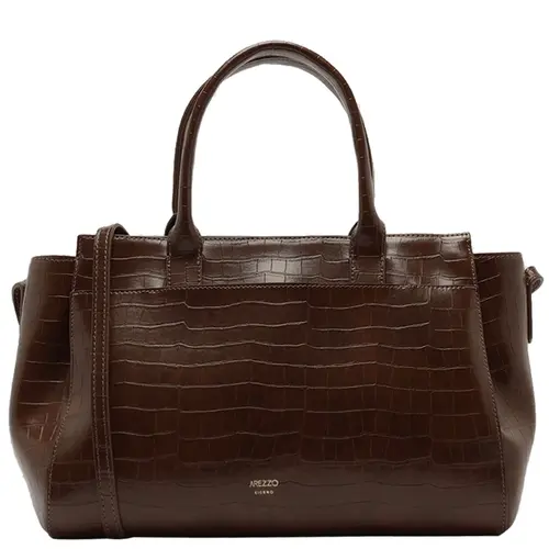BOLSA MÉDIA TOTE CROCO AREZZO MARROM
