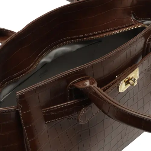 BOLSA MÉDIA TOTE CROCO AREZZO MARROM