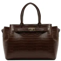 BOLSA MÉDIA TOTE CROCO AREZZO MARROM