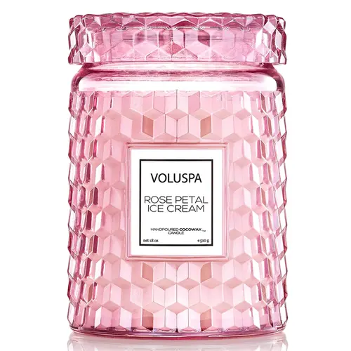 VELA AROMÁTICA VIDRO 100H ROSE PETAL ICE CREAM